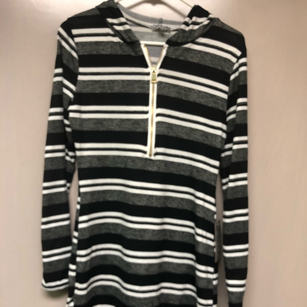 Striped Dress with Hood